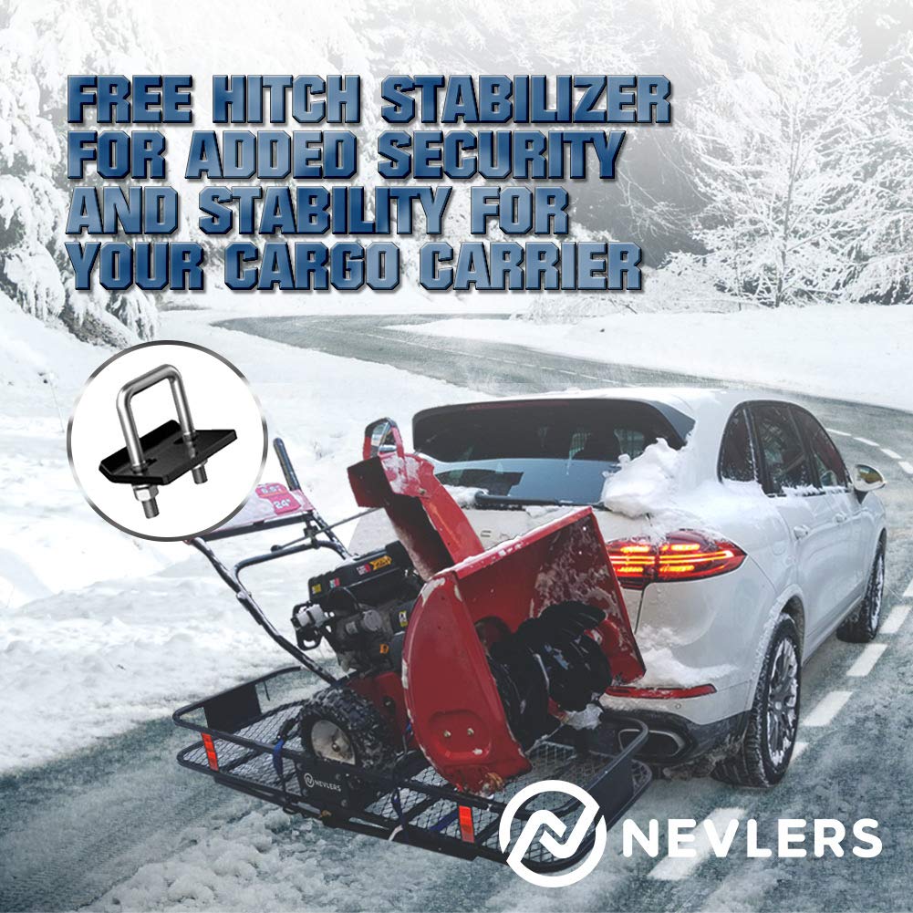 Nevlers 500LB Capacity 60x20x6 Trailer Hitch Cargo Carrier Hitch Rack