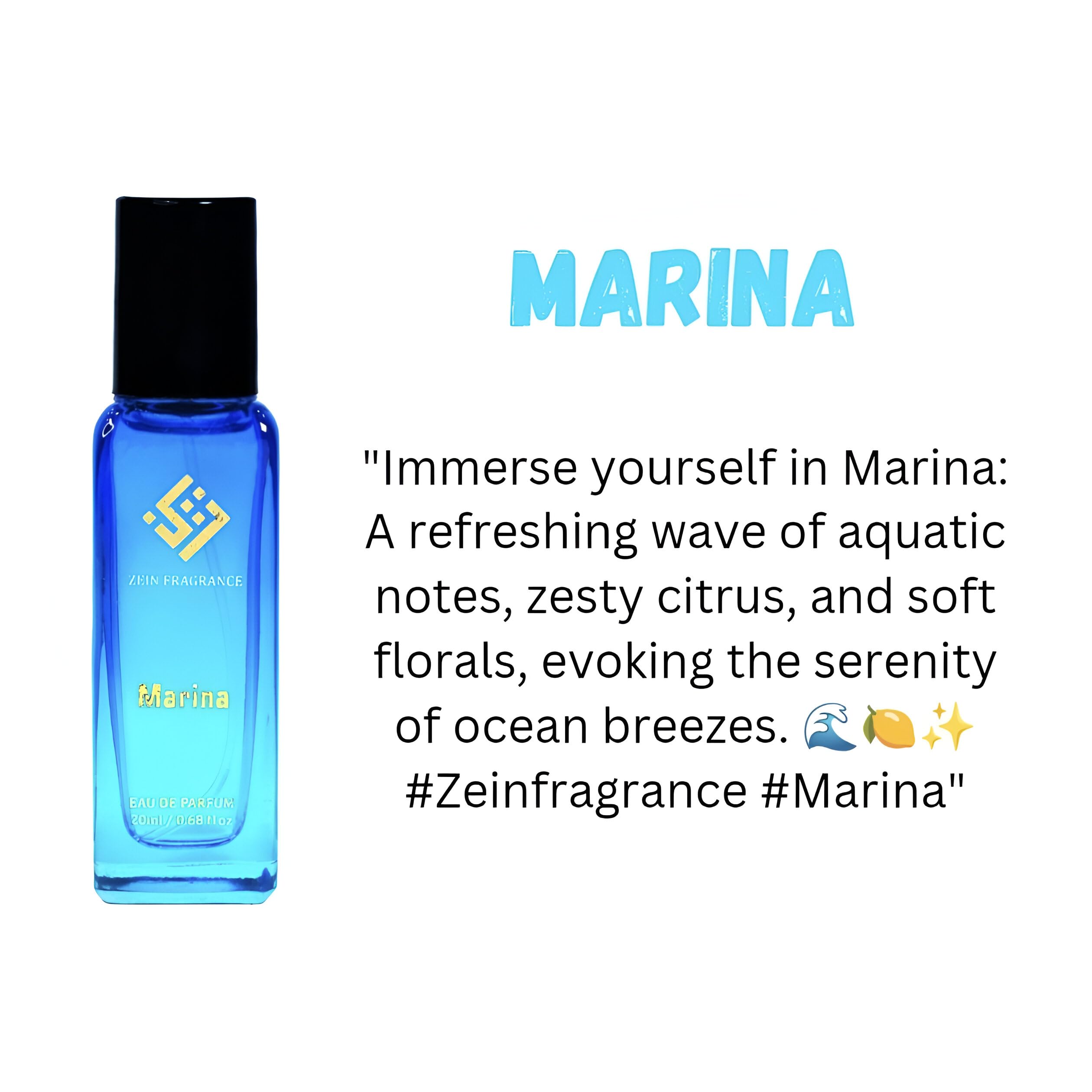 ZEIN FRAGRANCE Marina Eau De Perfum,Refreshing Aquatic Escape Perfume, 20ml 1