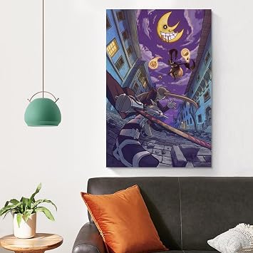 MOJDI Anime Poster Soul Eater Poster Canvas Wall Art Posters For Room Aesthetic And DecorCanvas Painting Wall Art Poster for Bedroom Living Room Decor 12x18inch(30x45cm) Unframe-style