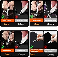 Vista 5 de Penyeah Lápiz capacitivo universal de alta precisión y sensibilidad, para tabletas, iPhone, iPad, laptops, con 4 puntas de repuesto, color negro