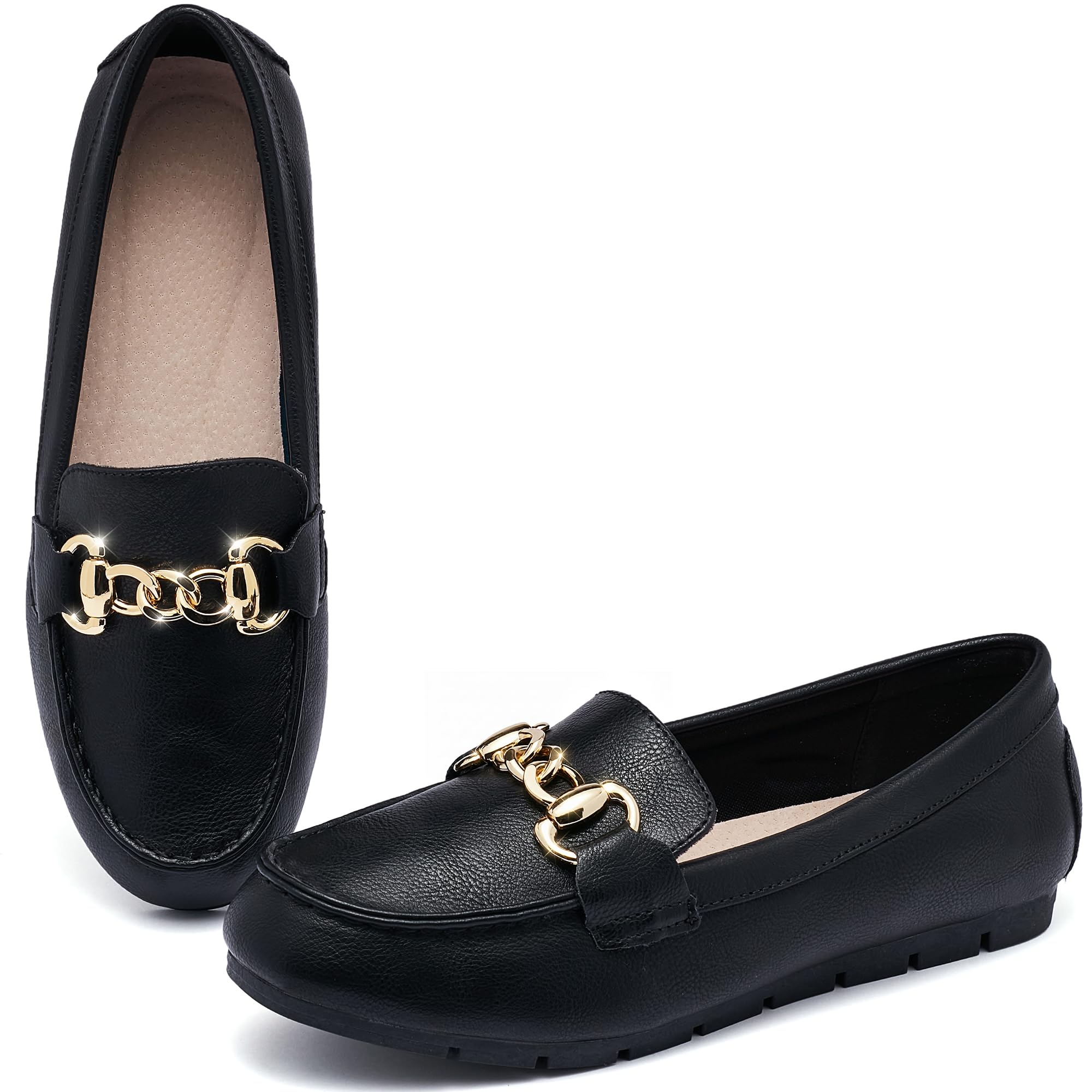 ABEJOJO Women's Loafer Shoes Comfortable Slip-On Penny Flats