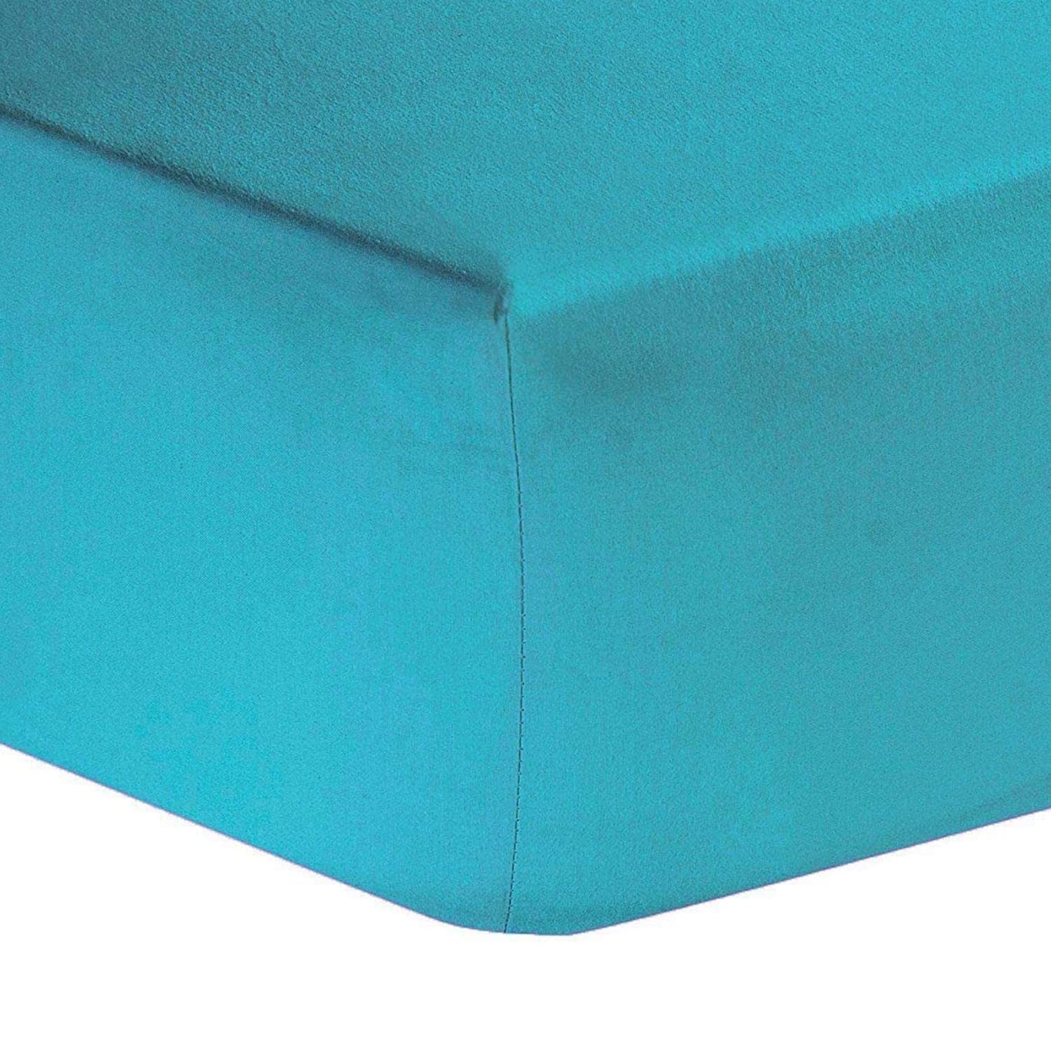 Deep Fitted Bed Sheets Easy-Care Non-Iron Percale 10'' / 25CM Fitted Sheet, King - Teal