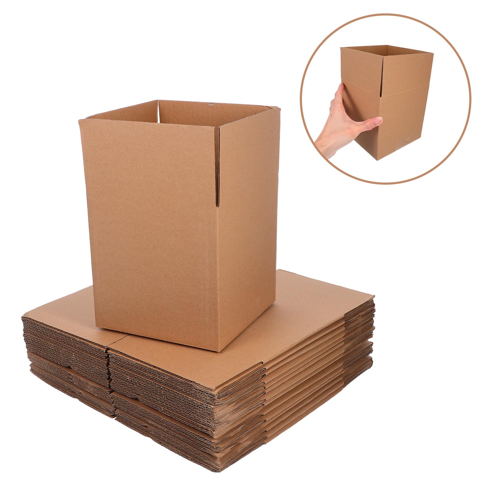 YARNOW Lot de 15 Boîtes D'emballage Carrées en Papier Brun, Solides et Offrant une Protection, pour L'expédition Rangement des Colis