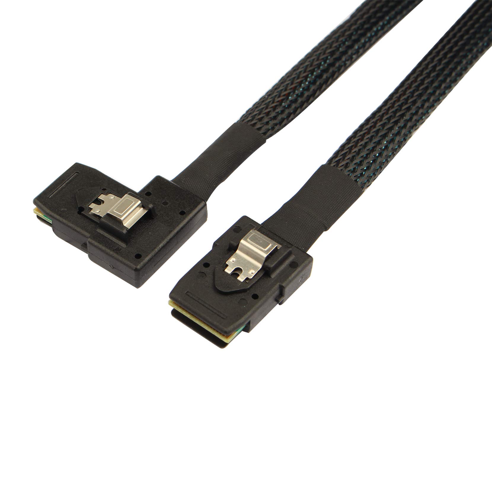 Cavo interno da 0,8 m mini SAS 36 pin SFF-8087 ad angolo retto 90 gradi SFF-8087 80 cm piatto ad angolo sinistro 90 gradi Mini SAS 36 pin SFF-8087 a SFF-8087 cavo dati ad alta velocità SFF-8087