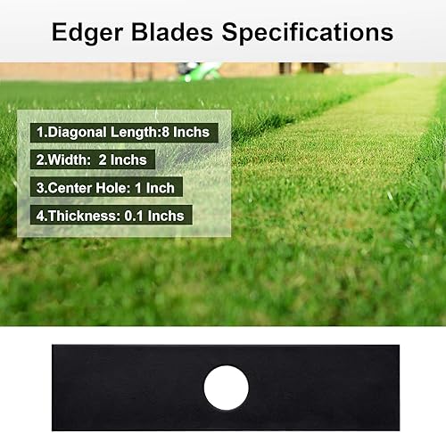 Miniatura 7 de iGreely Paquete de 10 cuchillas de bordeadora de 1 pulgada con orificio central de 8 x 2 pulgadas, compatibles con Ego, Stihl, Echo, Kobalt, Ryobi