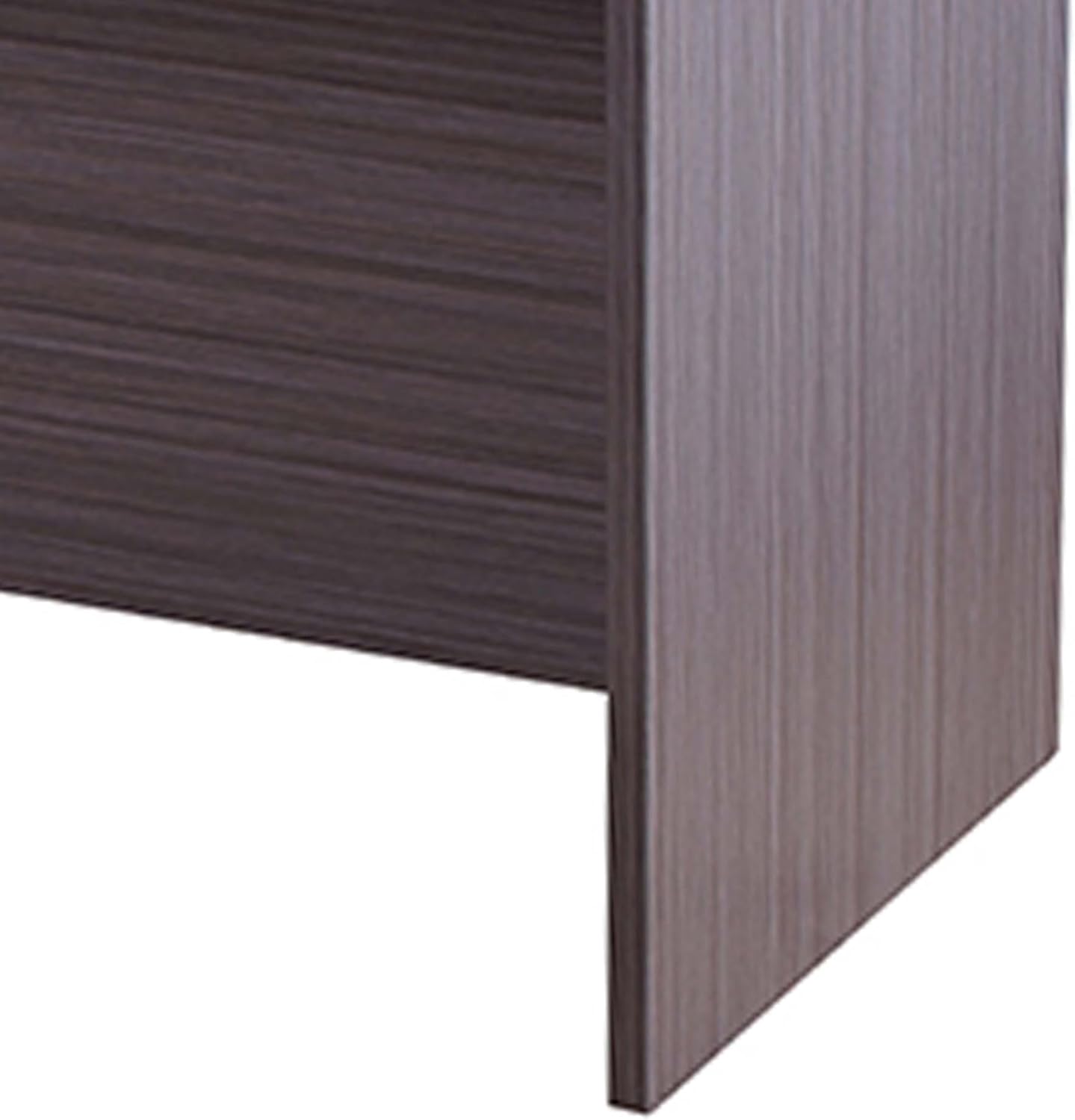 Benzara Jeny 71 Inch Office Credenza Shell with Modesty Panel, Driftwood Gray