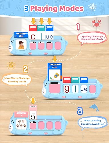 Miniatura 2 de QuTZ Juguete de aprendizaje fonético para niños en edad preescolar Tarjetas flash parlantes con máquina de sonido, mezcla de palabras y juegos de