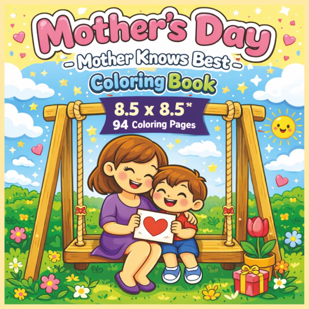 Mothers Day - Mother Knows Best Coloring Book: Heartwarming Bold and Easy Designs Celebrating Love, Wisdom, and Appreciation for Moms — Relaxing, Fun, and Meaningful Coloring Pages for All Ages...