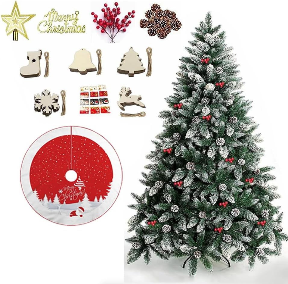 6Ft Christmas Snow Branches Tree with 57 Free Decorations Accessories Pine Cones for Suitable Christmas Flocking Spray White Snow Home Office Give Away Decoration 6Ft Christmas Snow Branches Tree with 57 Free Decorations Accessories Pine Cones for Suitable Christmas Flocking Spray White Snow Home Office Give Away Decoration