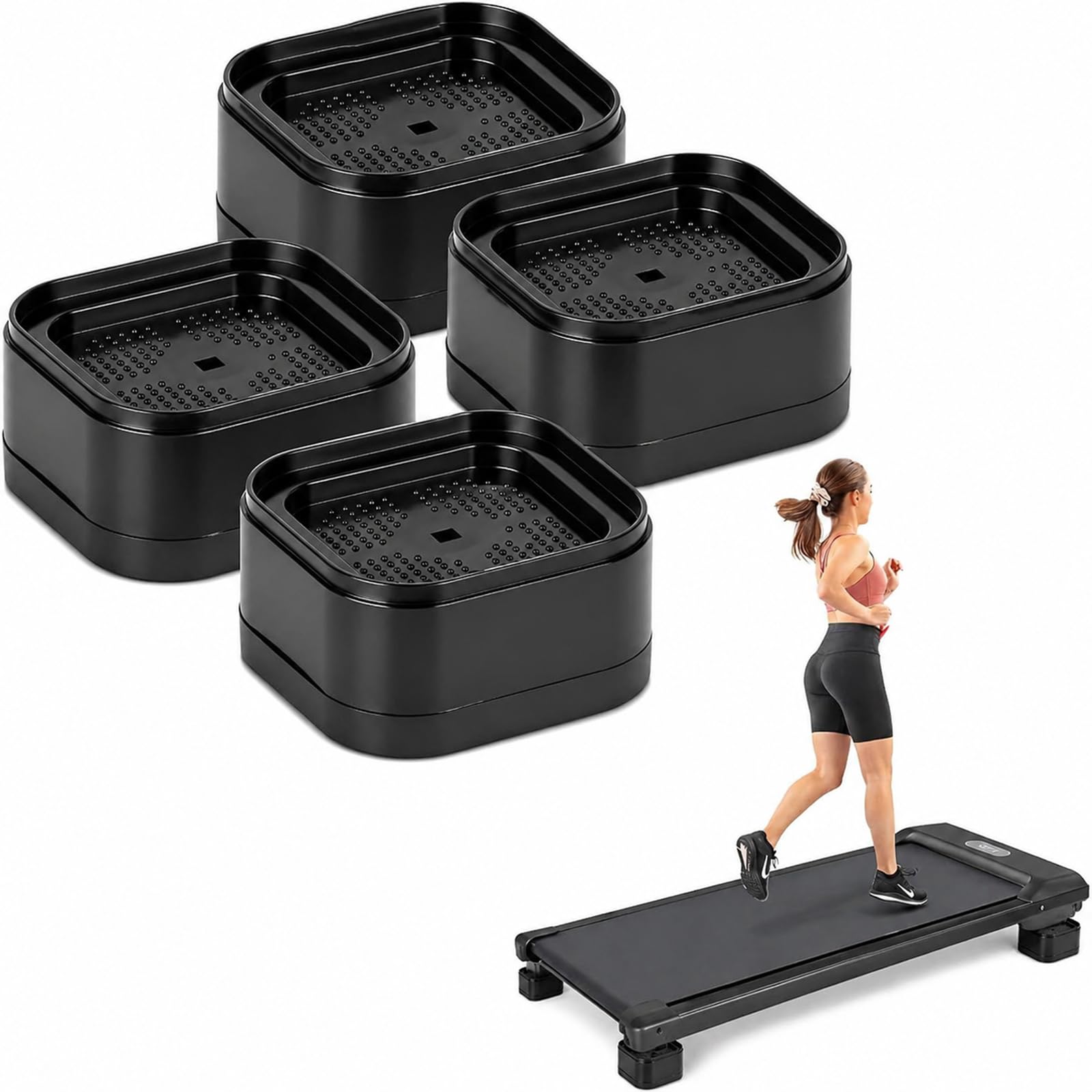 4PCS Treadmill Incline Riser Blocks, Stackable Treadmill Riser Incline Blocks,Uphill Workout,Non-slip Exercise Equipment Mat for Floor Protection for Home and Gym