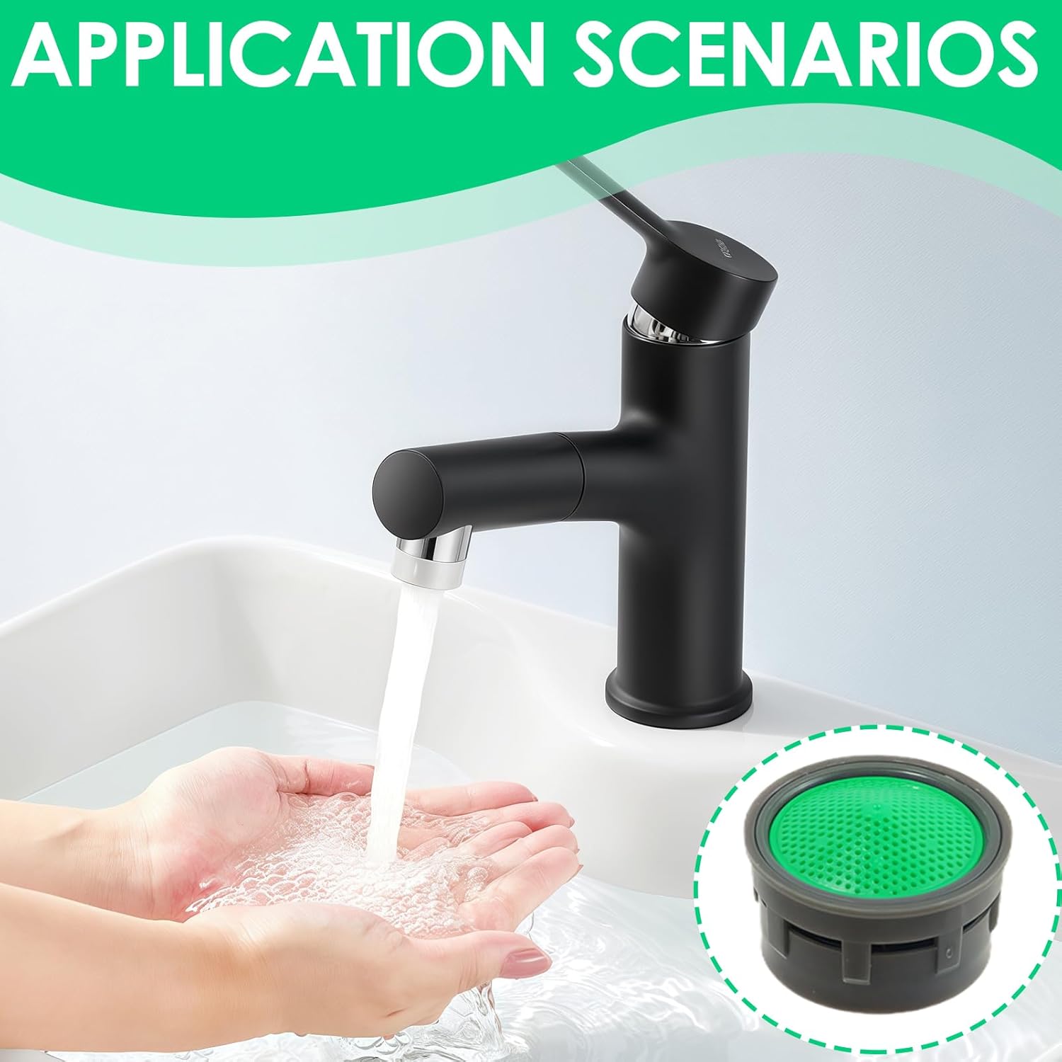 Faucet Air Aerator Replacement Removal Tools for Moen, Water Cache Saving Flow Restrictor Compatibility System, Universal Aerator Set for Kitchen & Bathroom Sinks (22mm & 24mm)