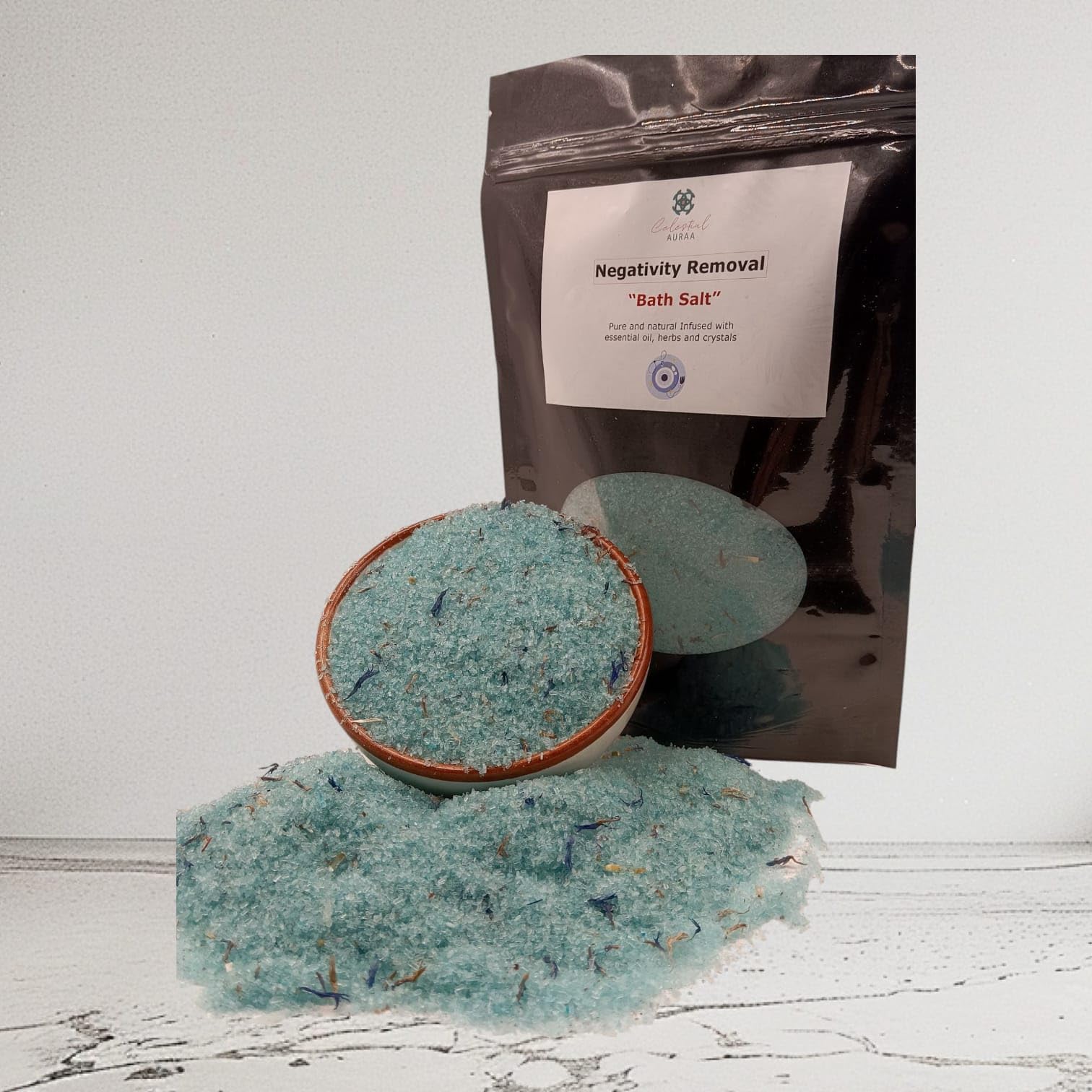 Celestial Auraa Negativity Removal Bath Salt - Natural Salts & Aromatic Oils to Clear Negative Energy, Restore Balance, and Create a Purifying Atmosphere for Inner Peace and Protection! 300G-image-8