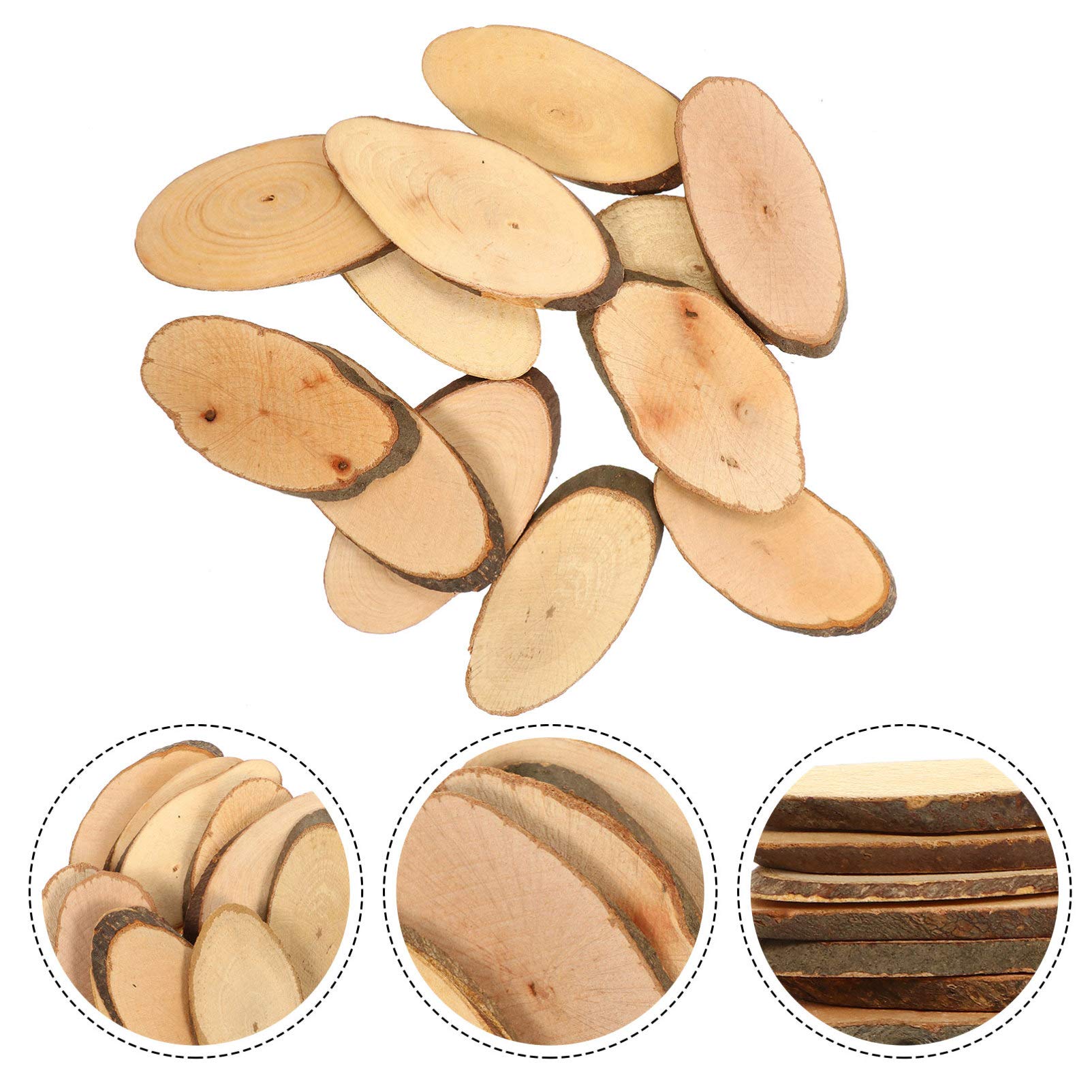 Abaodam Holzscheiben Aus Kiefernholz Mit Rinde Oval Für Bastelzubehör Und Dekorationen Naturmaterial Für Kreative Projekte