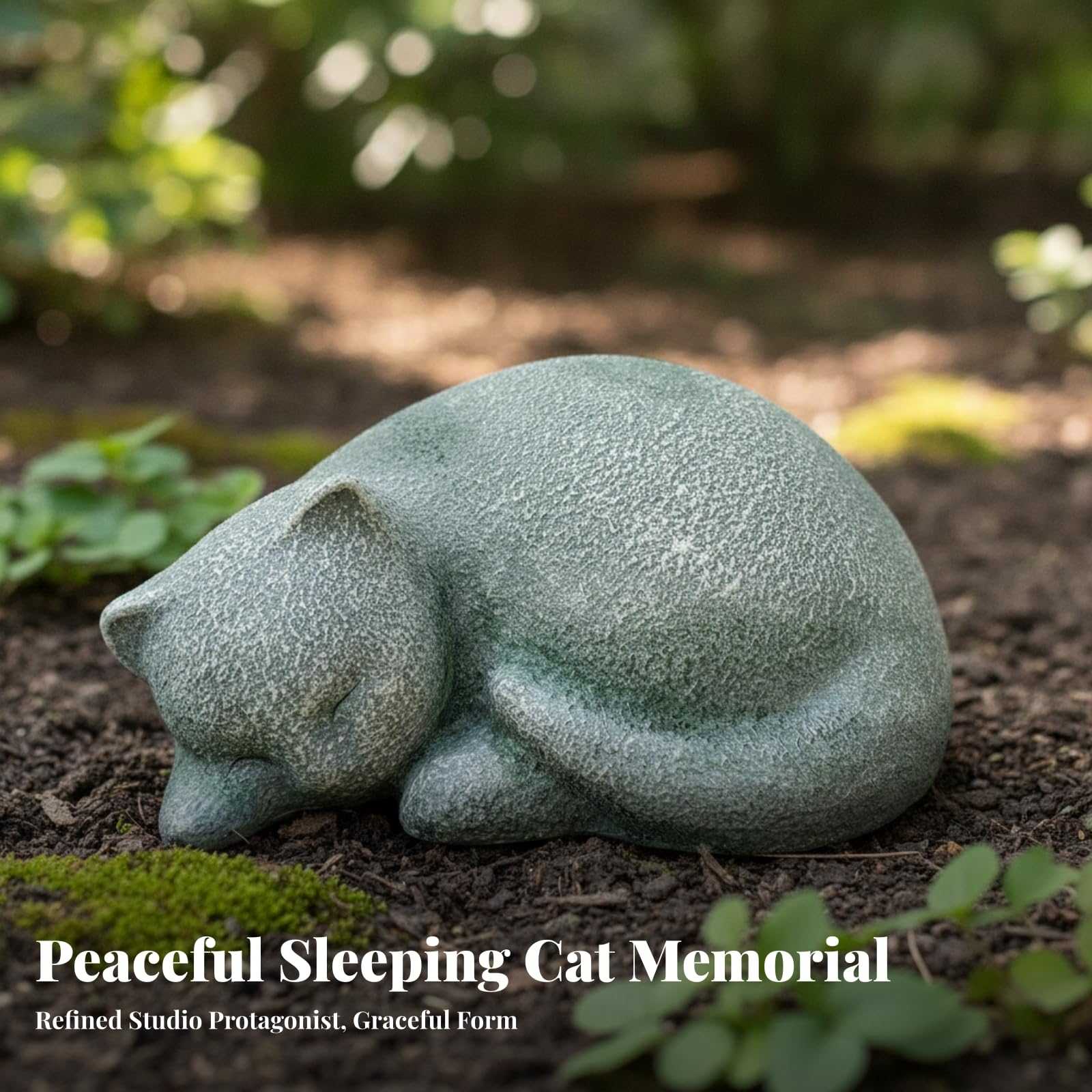 Memoriale per Durevole Scultura | Pietra Commemorativa Del Gatto, Facile da Pulire, Statua di Gatto in riposo, per Giardino, Degli Animali, Oro Retro, Stile C