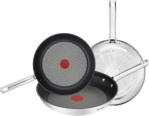 🚫 [CADUCADO] 🔥 Tefal Duetto Set of 3 Frying Pans, Stainless Steel