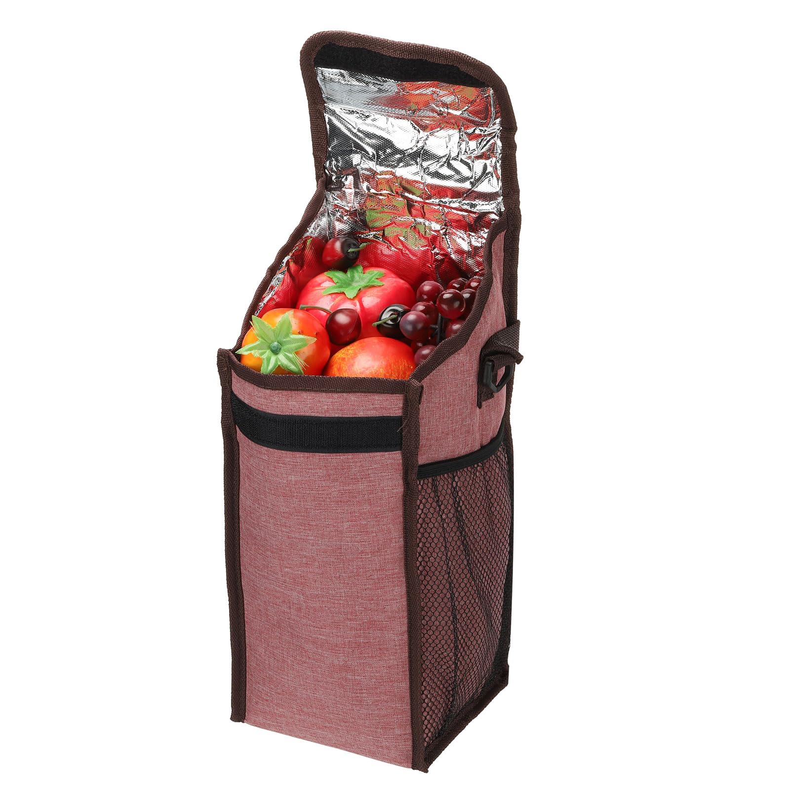 Sacs à déjeuner isothermes 15,2 x 15,2 x 30,5 cm, Sacs à bento cuboïdes réutilisables, fourre-Tout Thermique, Sacs Alimentaires Portables pour Hommes et Femmes, Rouge