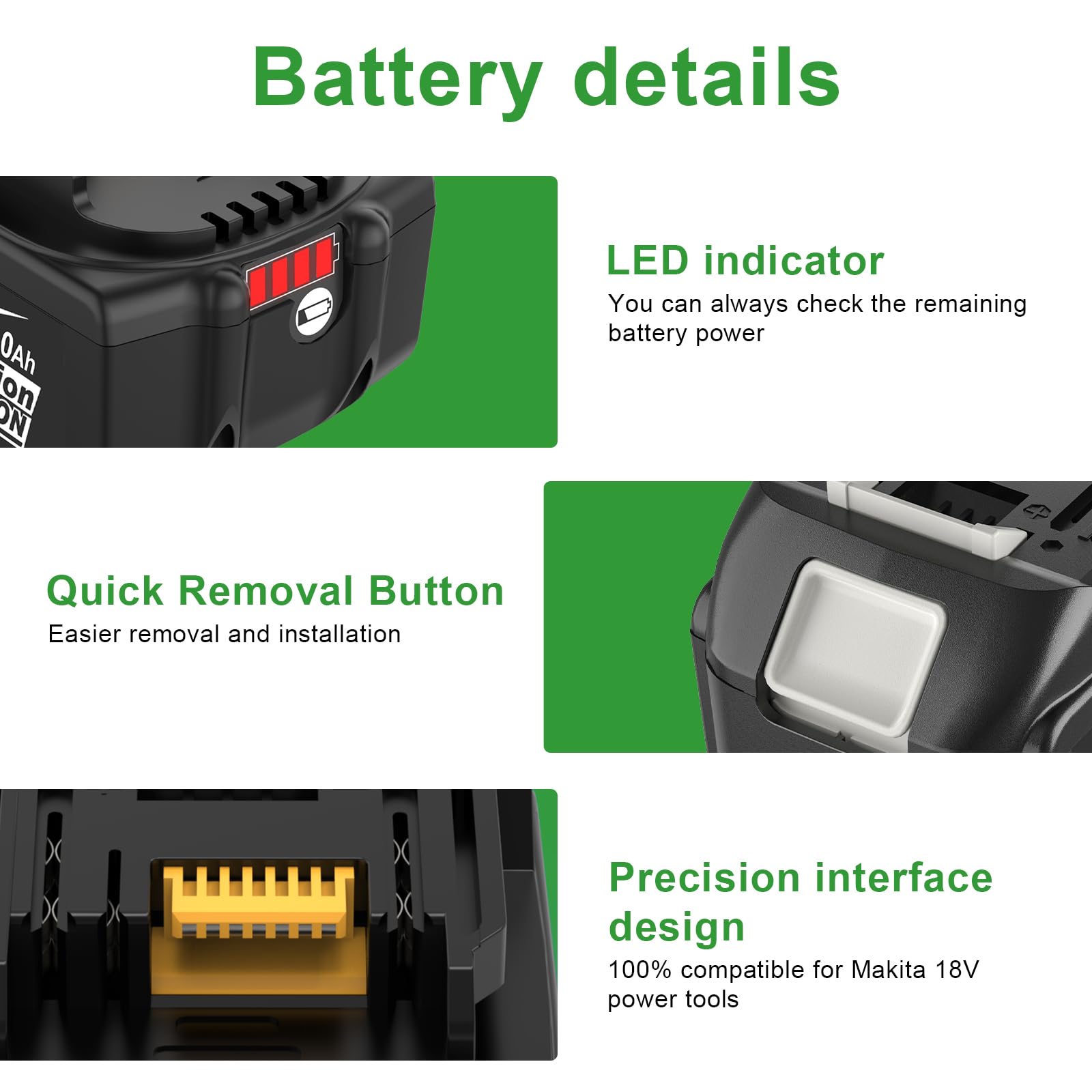2X Batterie 18V 5.5Ah Compatible Makita BL1850B BL1830 - Avec Indicateur LED Pour Outils Sans Fil