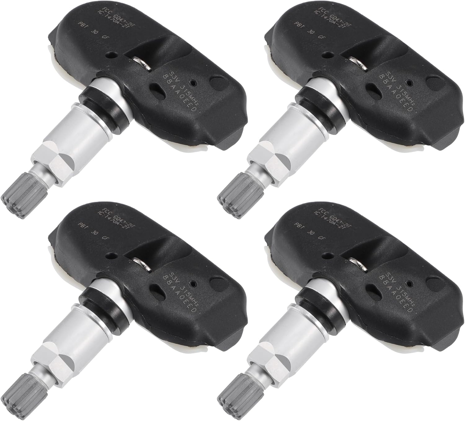 Tire Pressure Sensor TPMS No.06421SCVA00 for Honda Element 2007 2008 Metal Silver Tone (Set of 4)