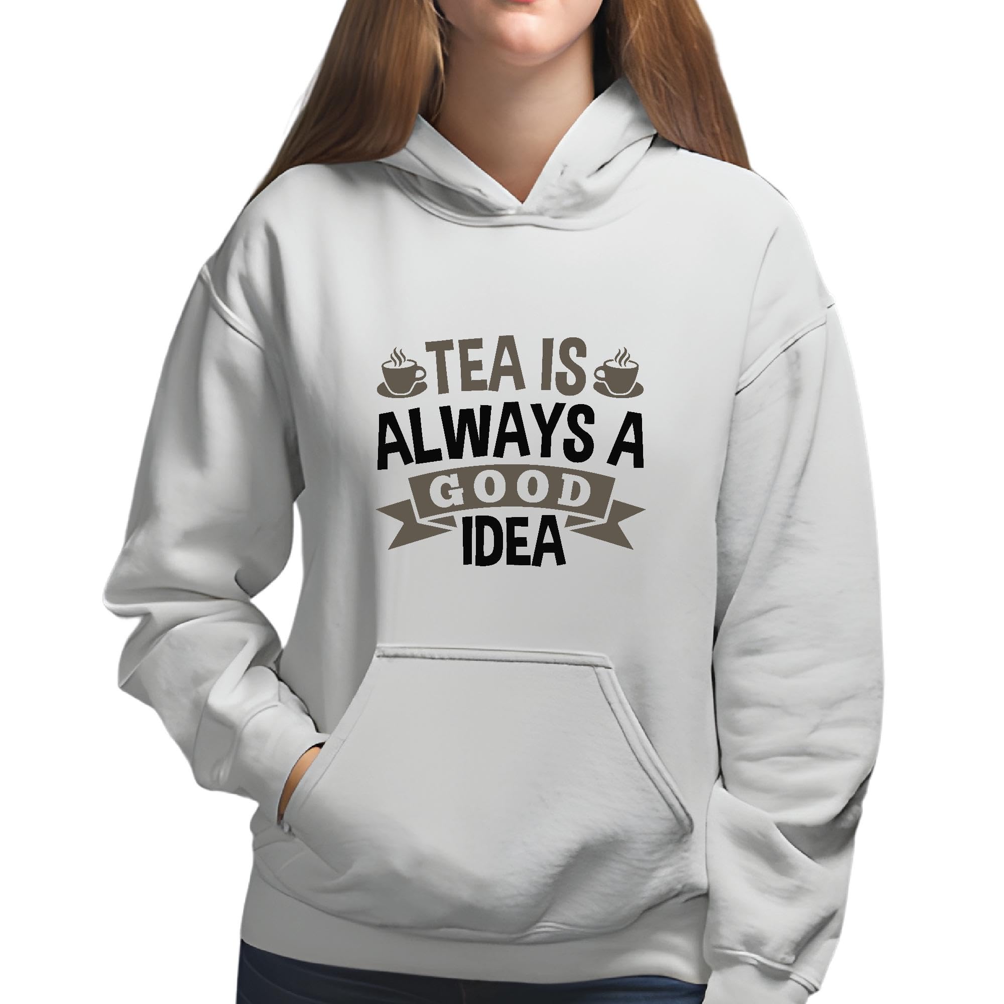Gift Tea Lovers Create Moments of Joy Gray and Muticolor Unisex Hoodie