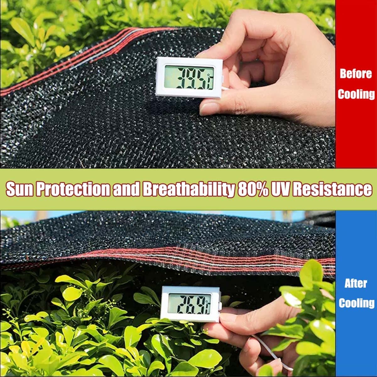 JECXTMBVX-40X45FT - Telo ombreggiante da giardino in HDPE, con occhielli rinforzati per serre, patio, pergole e protezione delle piante, 102 x 12,4 m