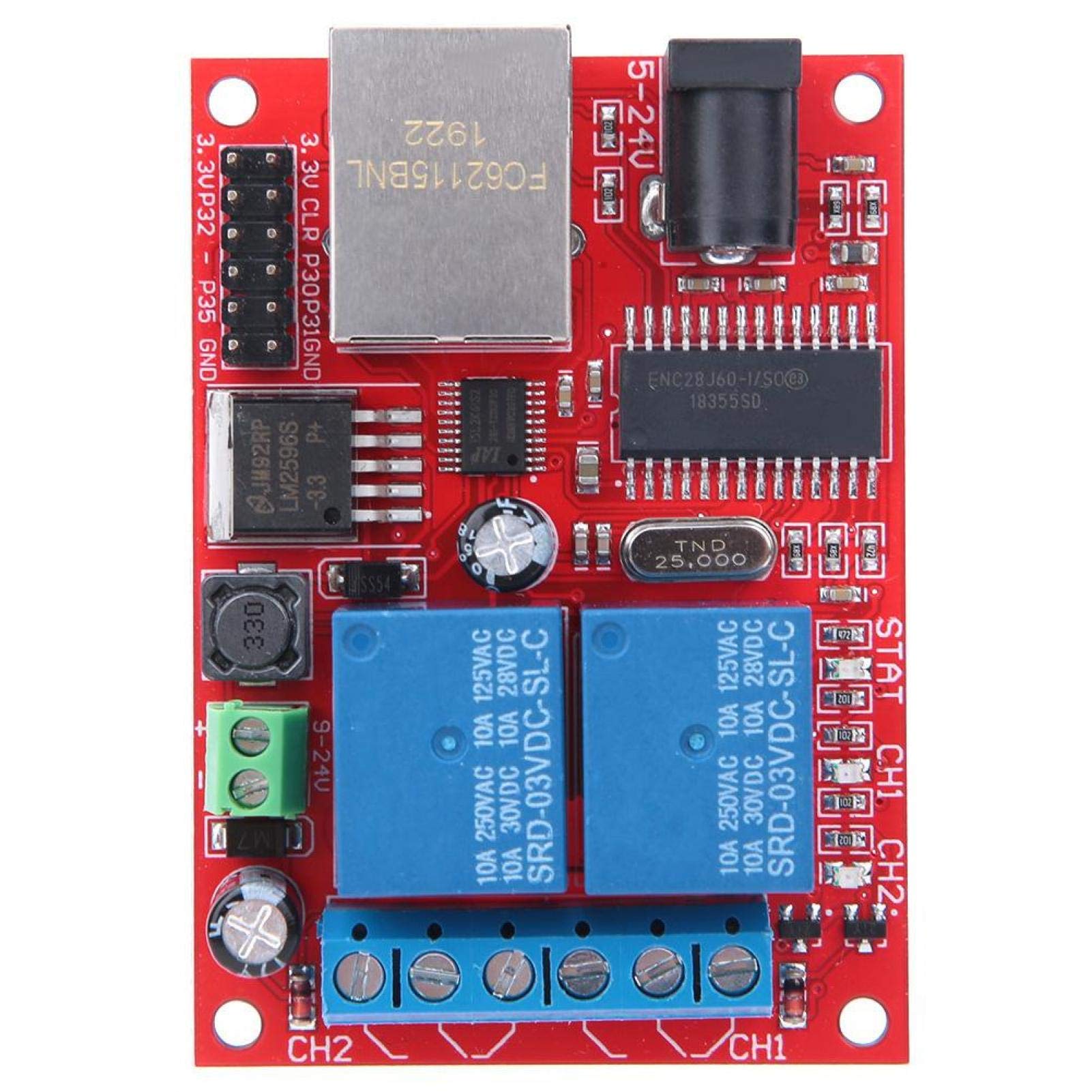Modulo relè di alta qualità, modulo controller LAN Ethernet, modulo controller DC5V-24V, Interruttore ritardato con scheda relè bidirezionale per sostituzione scheda elettronica web server
