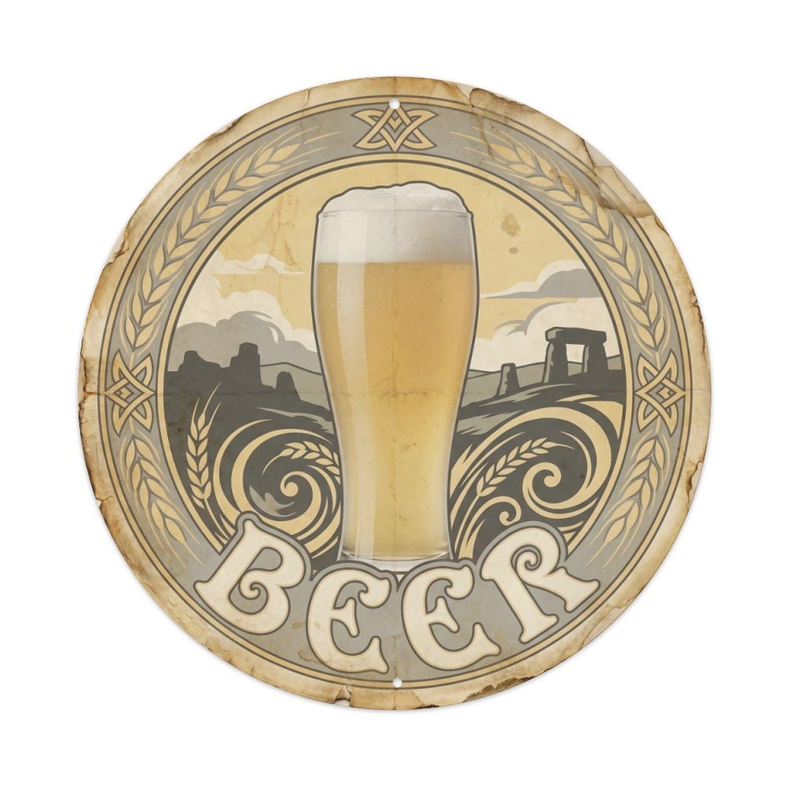 Cuisine Travel Celtic Beer Craft Brewery Drink Culture Metal Tin Sign
