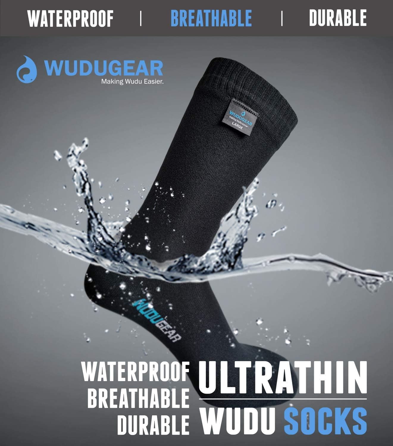 Wudhu Socks Waterproof Non Leather Khuffayn - Small