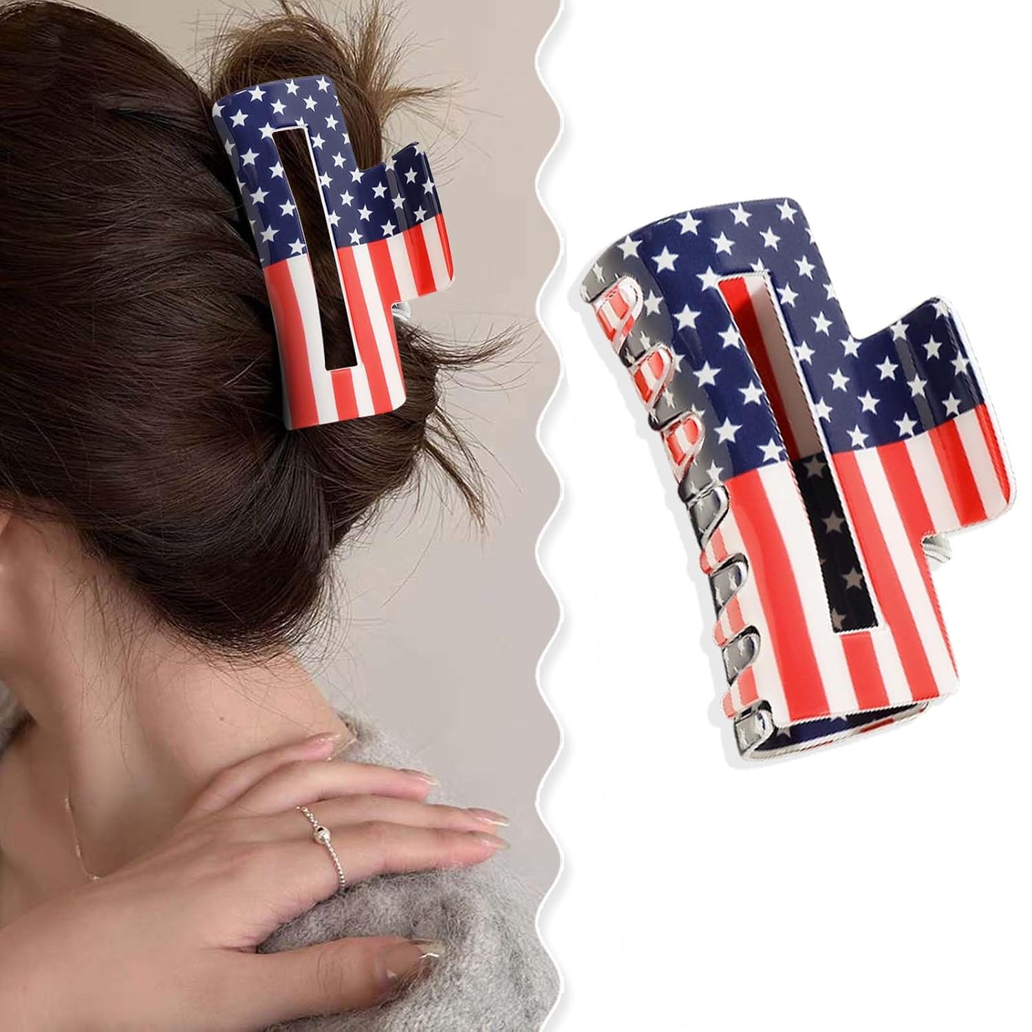 4th of July Hair Clips - Patriotic American Flag Design