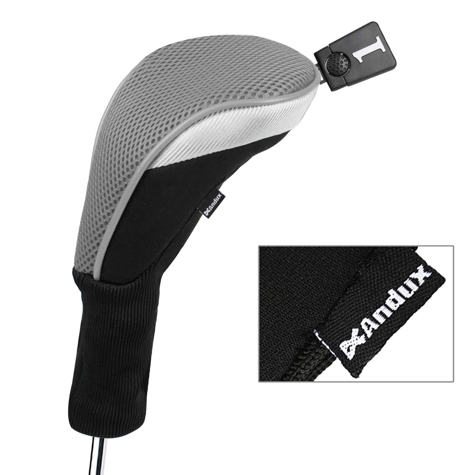 Andux Golf Club Wood Head Covers 460CC Driver Covers Long Neck