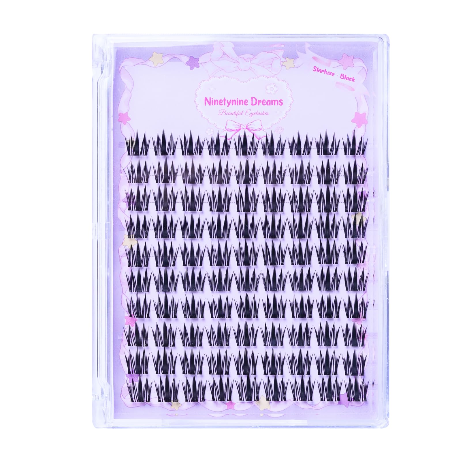 Ninetynine Dreams 90PCs Starluxe Black Lashes Manhua Anime DIY Wispy Lash Clusters 9-13mm C Curl Beginner Friendly Lightweight & Reusable Individual