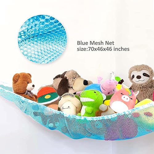Miniatura 9 de PLS Hamaca de juguete de peluche para almacenamiento de juguetes, organizador de malla, red para colgar en la pared para almacenamiento y