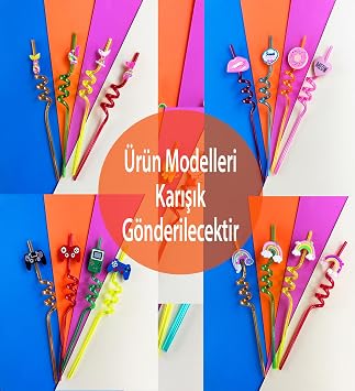 4-Piece Figure Plastic Straw Set