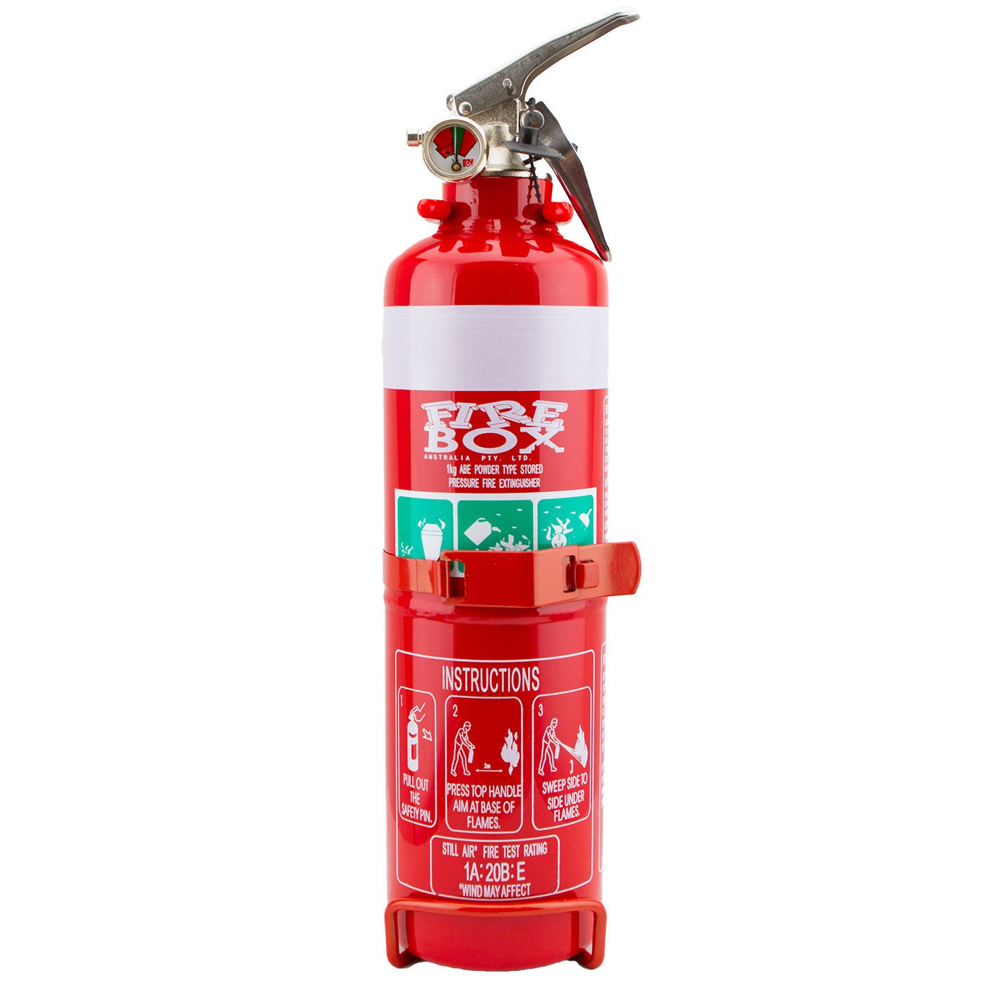 Fire Extinguisher 1kg ABE Professional Dry Powder 1kg & Bracket Car Boat Home