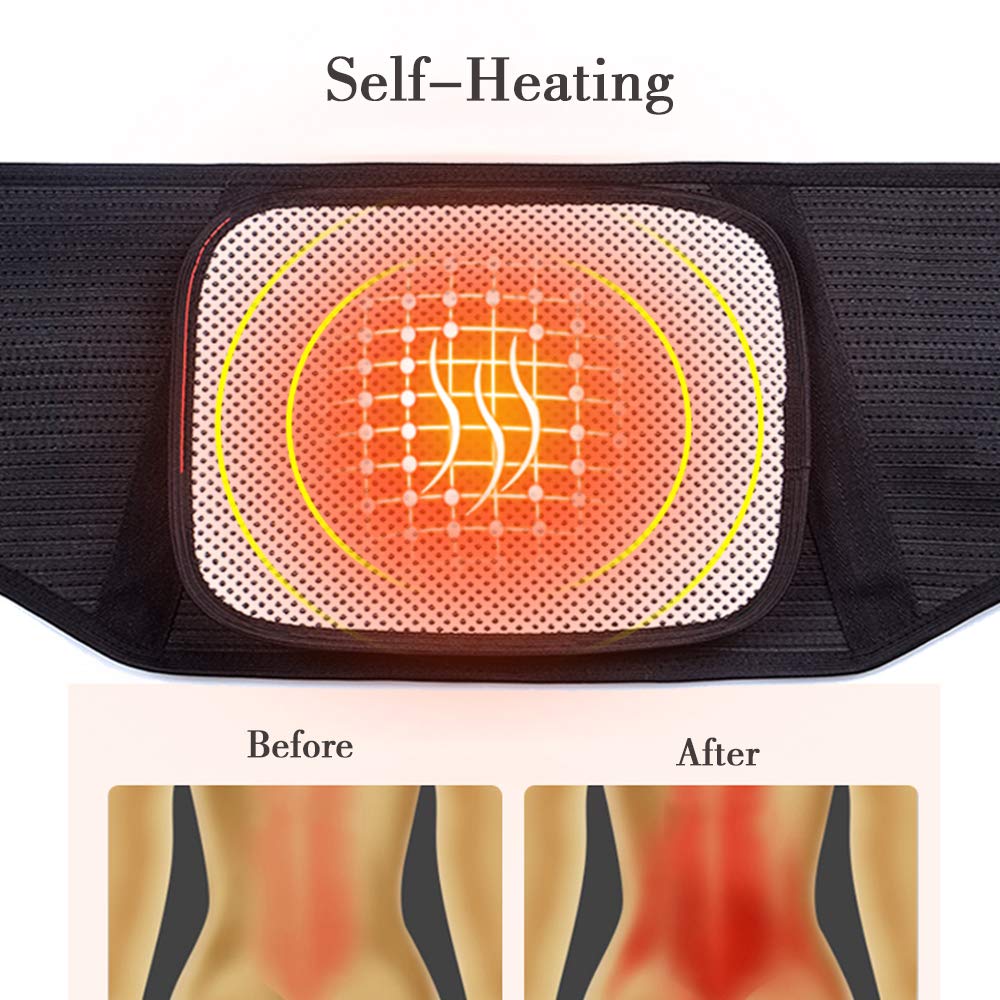 Cinturón de Soporte Lumbar, Correa de Cintura Lumbar, Faja Lumbar para Espalda para Hombres y Mujer, Aliviar el Dolor y Prevenir Lesiones,Negro,XL