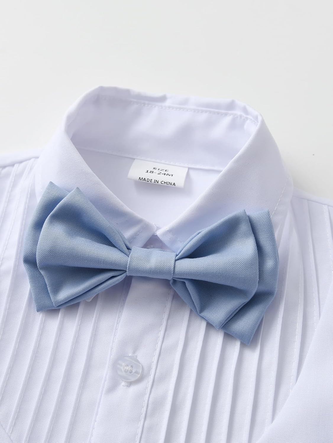 Baby Boys Gentleman Shorts Sets, Infant Outfits Suits, Shirt+Shorts+Bow Tie+Suspenders - Image 4