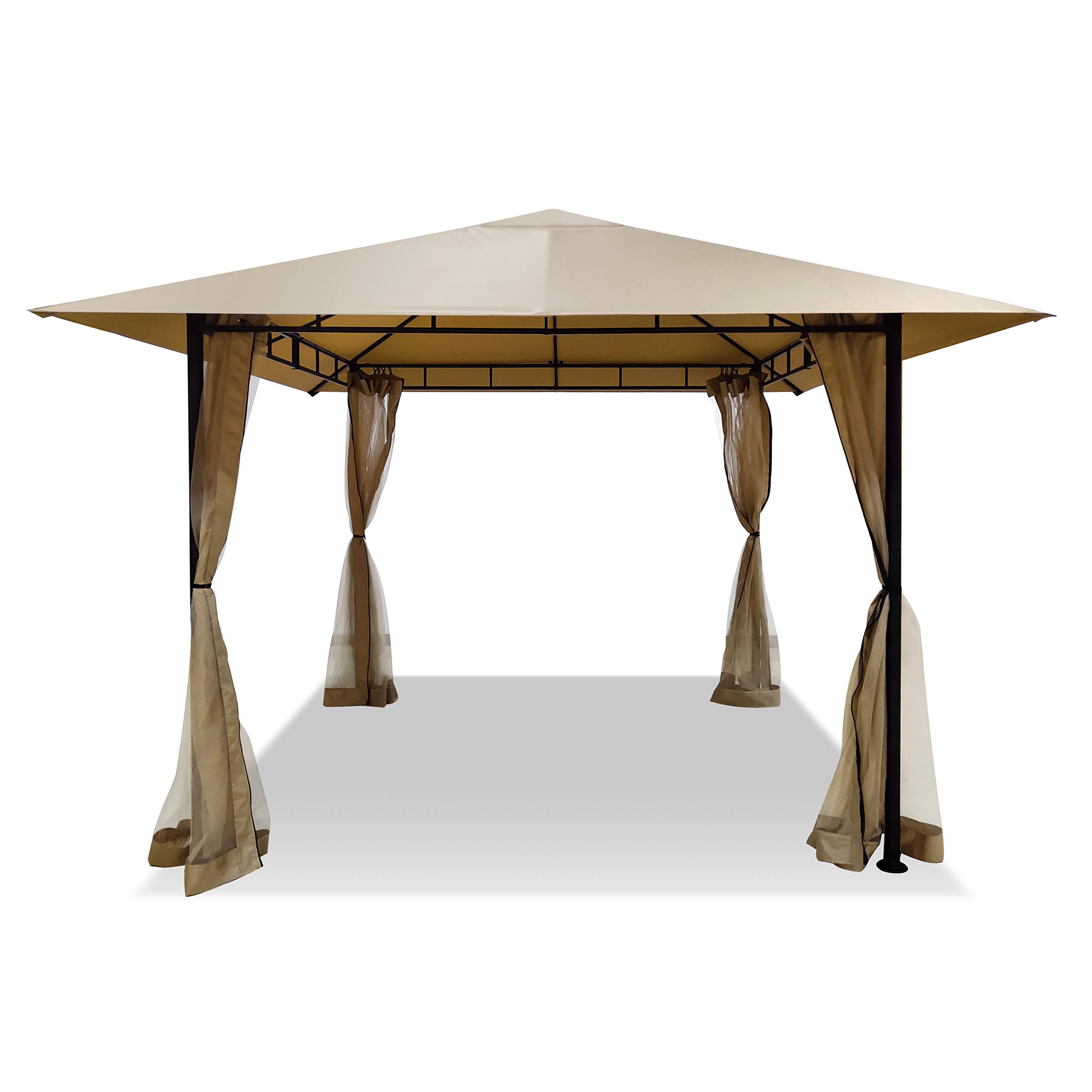DikaSun Gazebos for Patios Single Roof Gazebo with Curtains, Outdoor