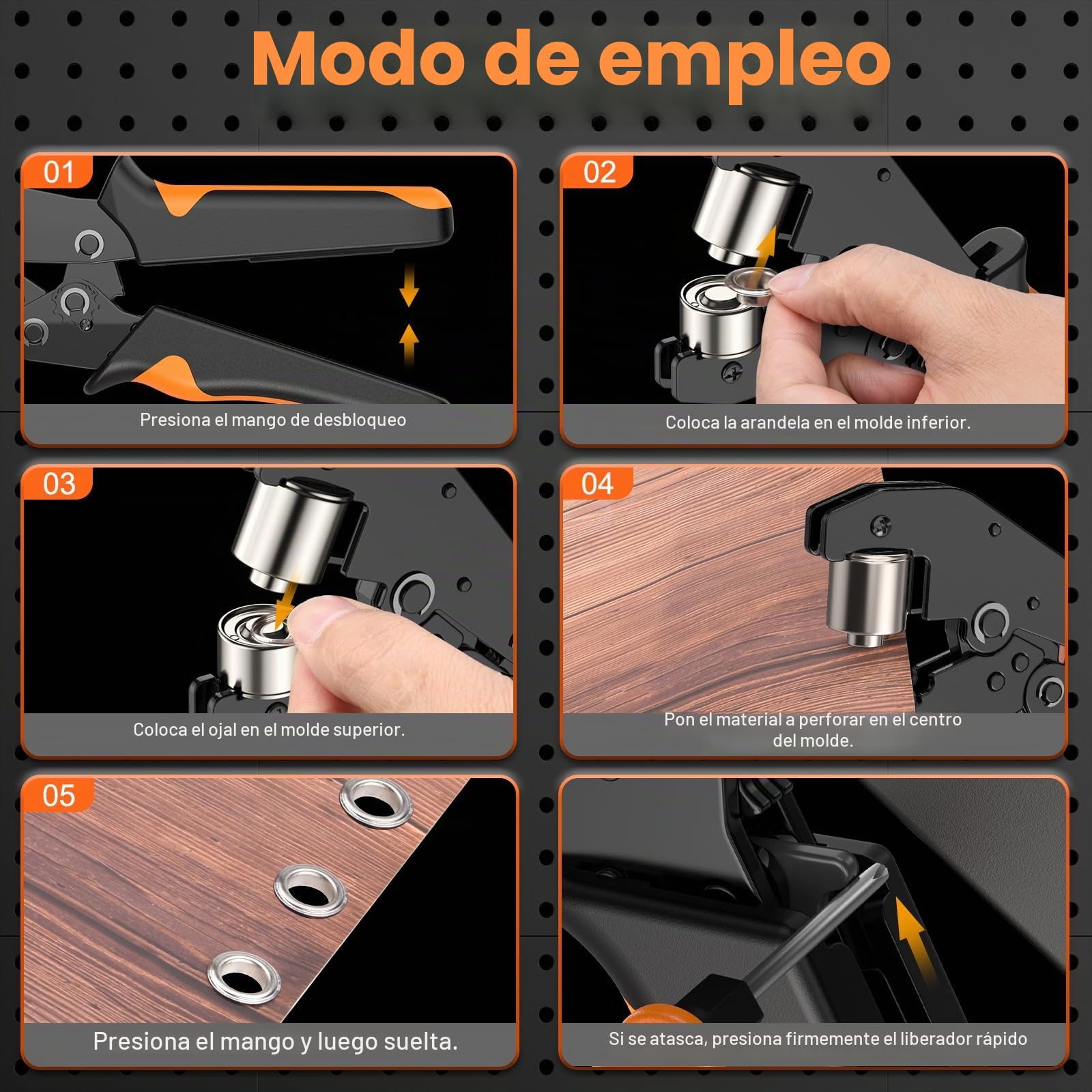 Ojales para lonas profesionales, Preciva ojal para lonas multifunción, con 300 ojales (Ø interior de 10 mm), para cuero, lona, cartón, PVC, tela y toldos, etc