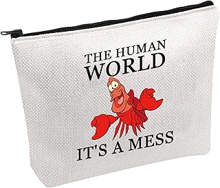 Sebastian Movie Inspired Gift The Human World It’s A Mess Cosmetic Bag Mermaid Movie Fan Gift Sebastian Crab Quote Makeup Bag (A MESS)