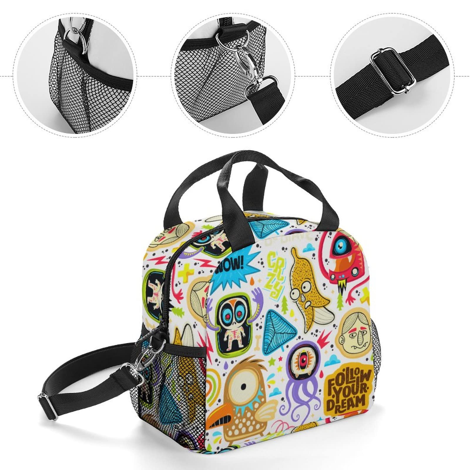 Oarencol Sac à Déjeuner Isotherme Réutilisable Avec Bandoulière