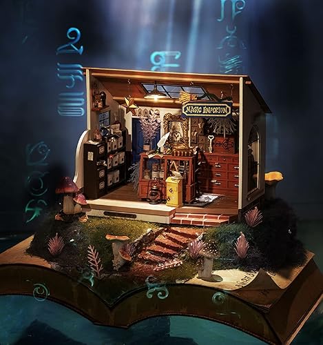 Miniatura 4 de Rolife Kit de casa en miniatura para bricolaje, casa mágica, kit de casa pequeña para adultos, kit de fabricación de mini casa con muebles (Kiki's