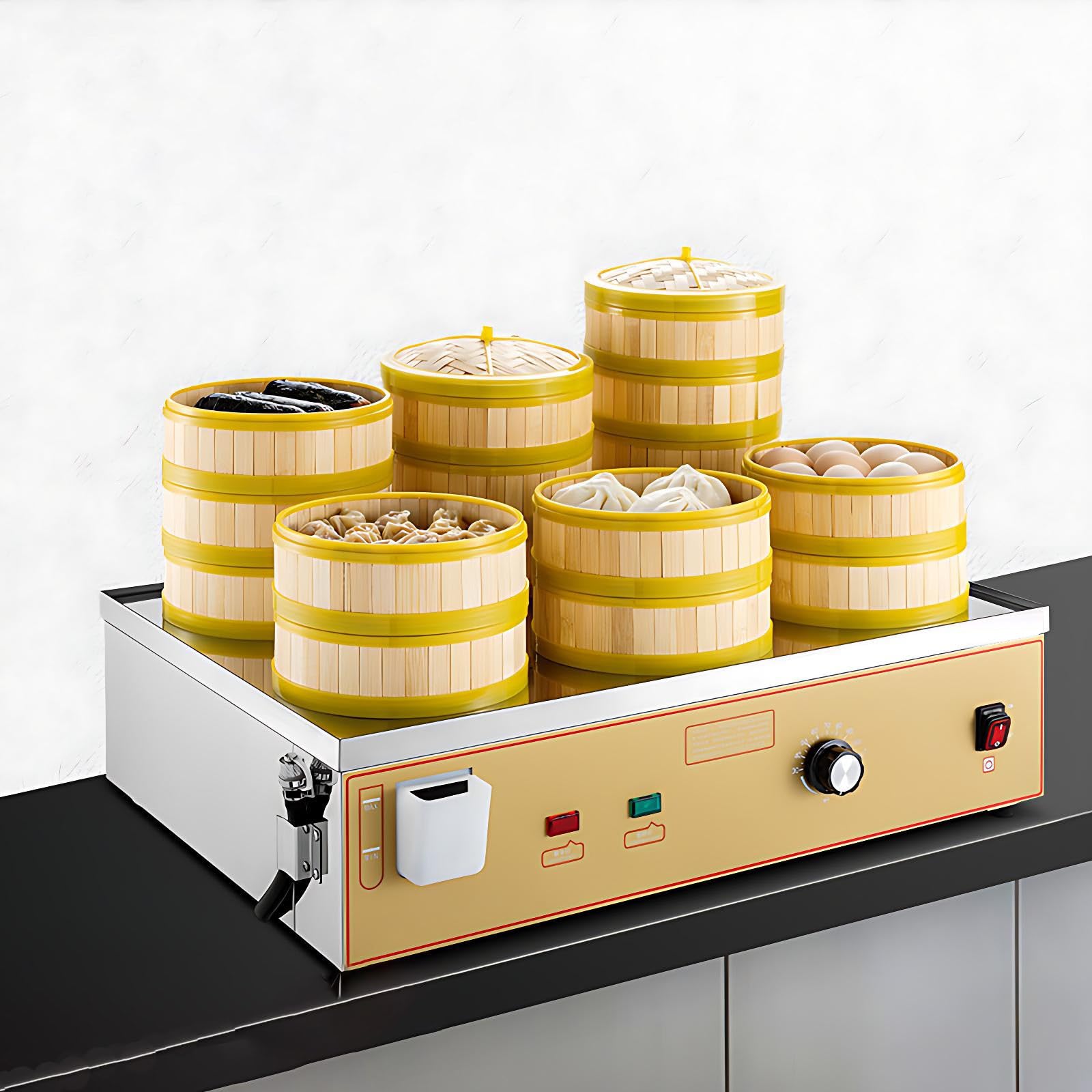 Vaporiera elettrica per panini con allarme di ebollizione a secco, riscaldamento a U in acciaio inox, vapore commerciale per ristoranti e snack bar