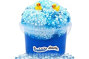 Blue Foam Ball Slime and Lovely Crystal Beads