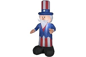 Gemmy Airblown Inflatable Patriotic Uncle Sam - Fourth of July Decoration