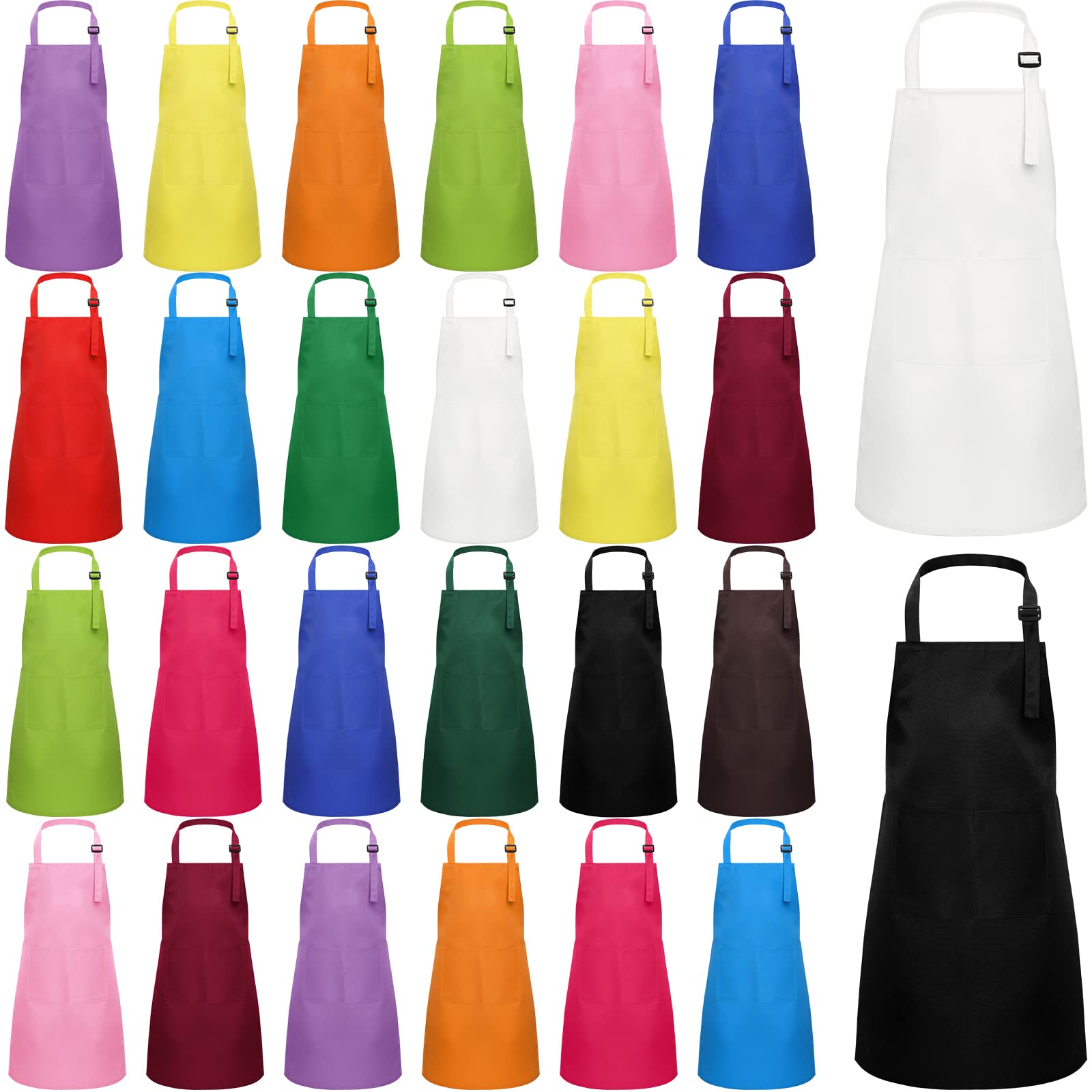26 Pieces Kids Apron Set Children Adjustable Chef Apron Boys Girls Aprons with Pockets Kids Kitchen