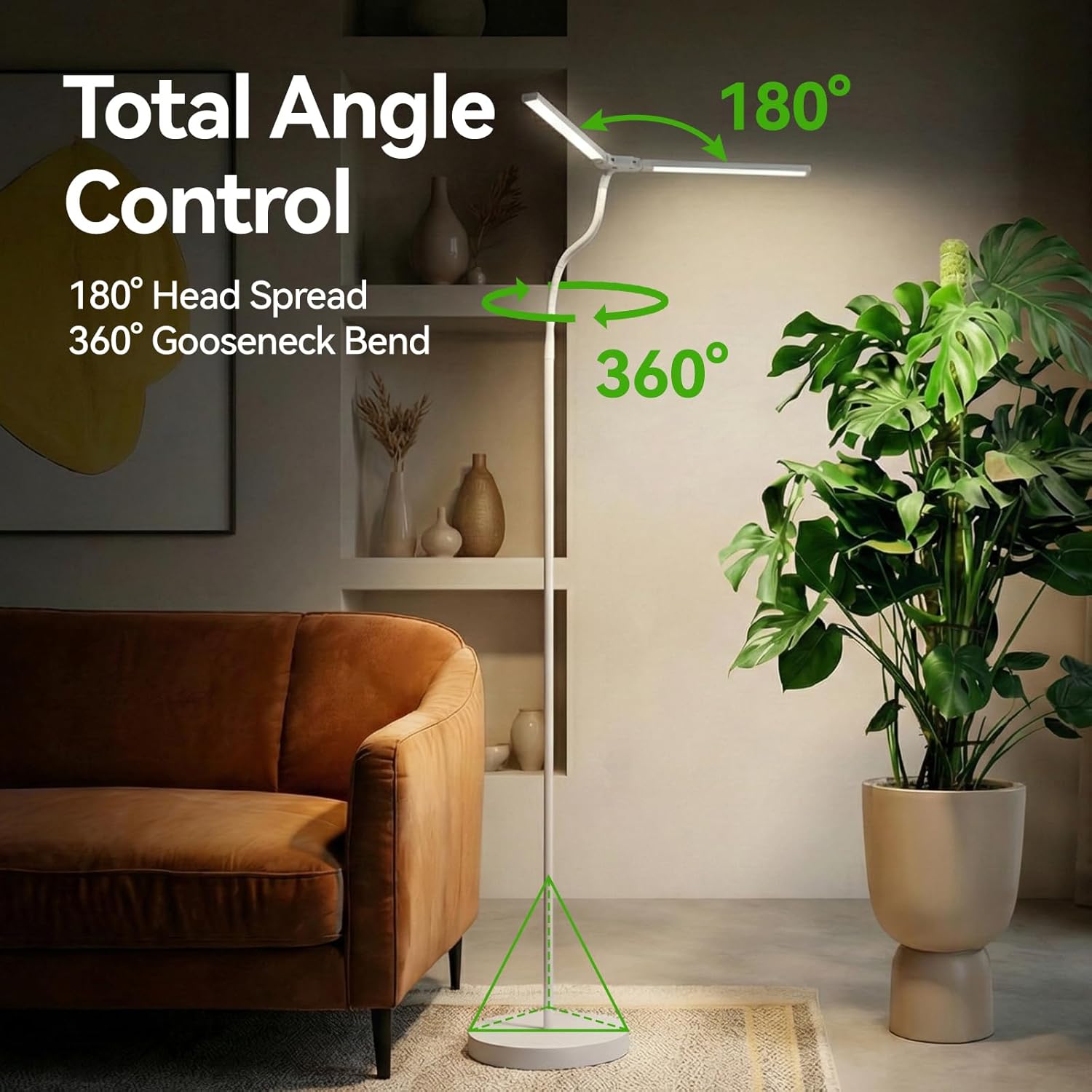 3CCT Grow Lights for Indoor Plants, 168 Full Spectrum LED Plant Light for Indoor Growing with 180° Expandable Lamp Head, 4/8/12H, Dimmable, 67in Tall Adjustable Standing Grow Light with 360° Gooseneck