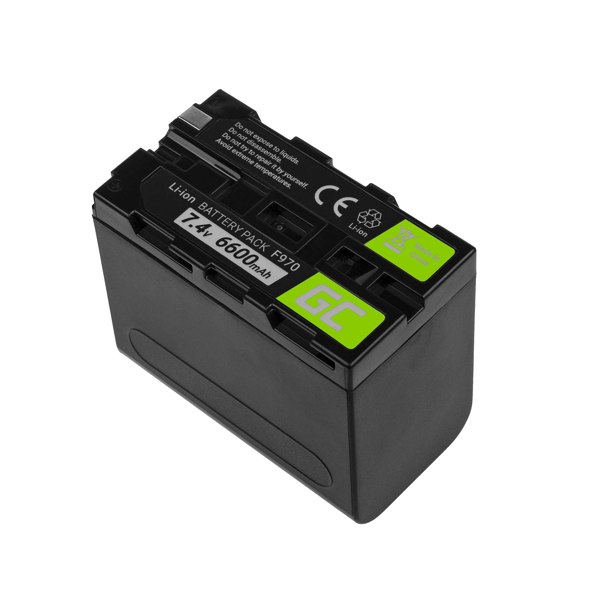Green Cell® NP-F970 NP-F960 NP-F550 NP-F500 NP-F330 NP-F530 bateria do aparatu Sony CCD-RV100 TR516 TR716 TR917 DCR-VX2100 HDR-AX2000, Full Decoded (ogniwa litowo-jonowe 6600 mAh 7.4V Czarny