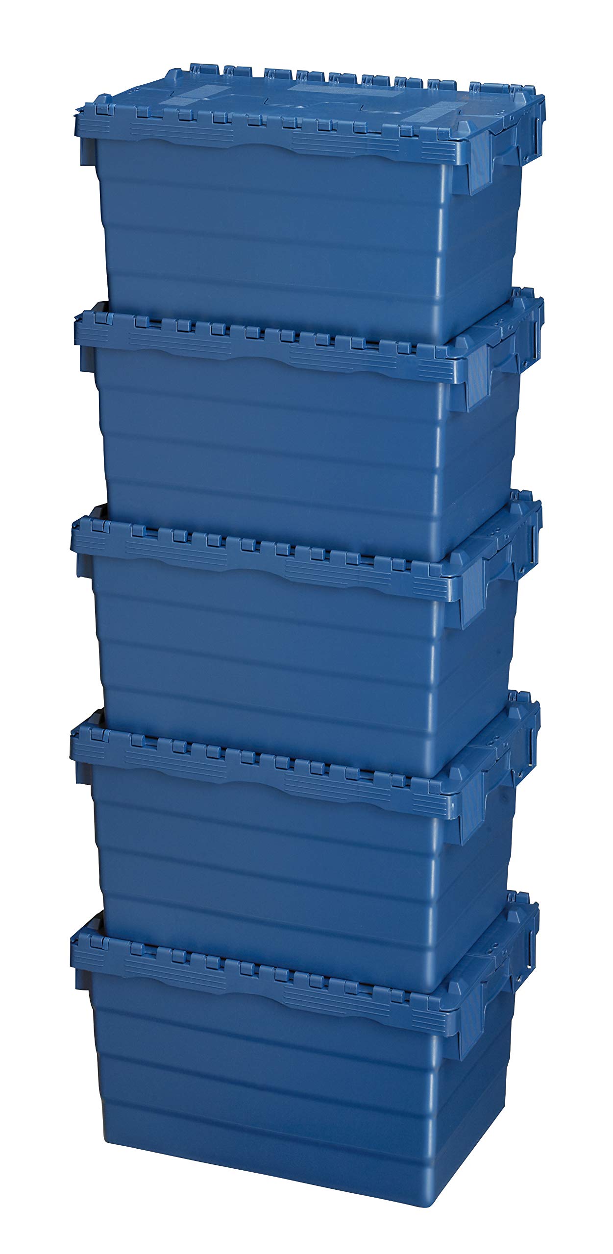 Logiplast 5 Stück Kunststoffkisten mit Deckel 60 x 40 x 32 cm Aufbewahrungsbox in Industriequalität