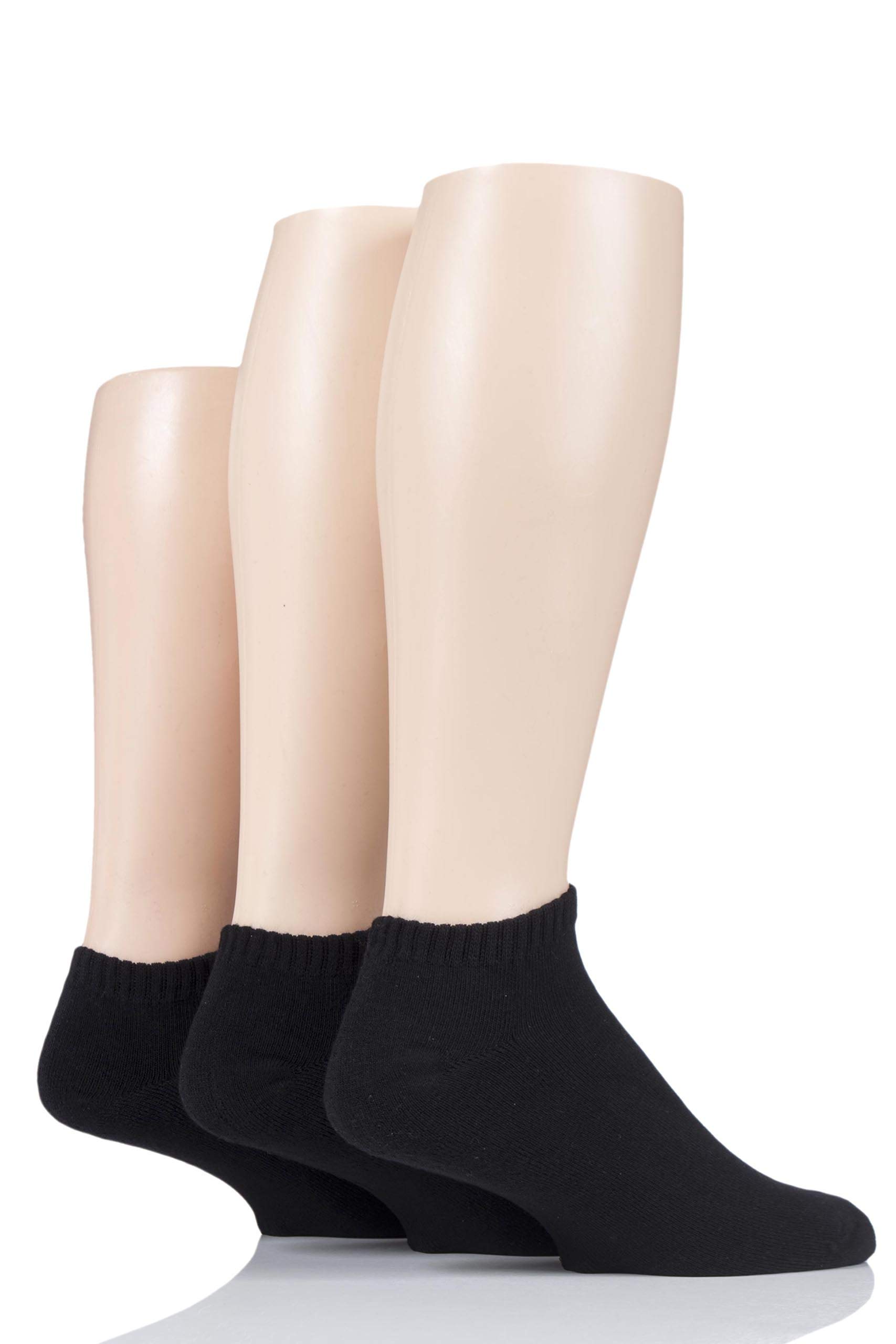 Glenmuir Men's Black Bamboo Cushioned Sports Socks Pack Of 3 7-11