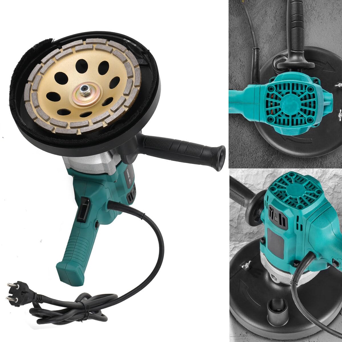 Smerigliatrice per cemento e calcestruzzo, 2600 W, 3000 giri/min, fresatrice e fresa per calcestruzzo, 180 mm, per lucidatura di pareti in cemento