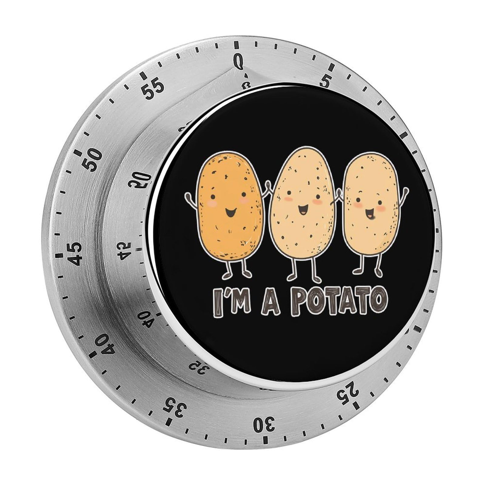 I'm A Potatoes Mechanical Timer with Alarm for Kitchen Cooking Productivity Stainless Steel Timers